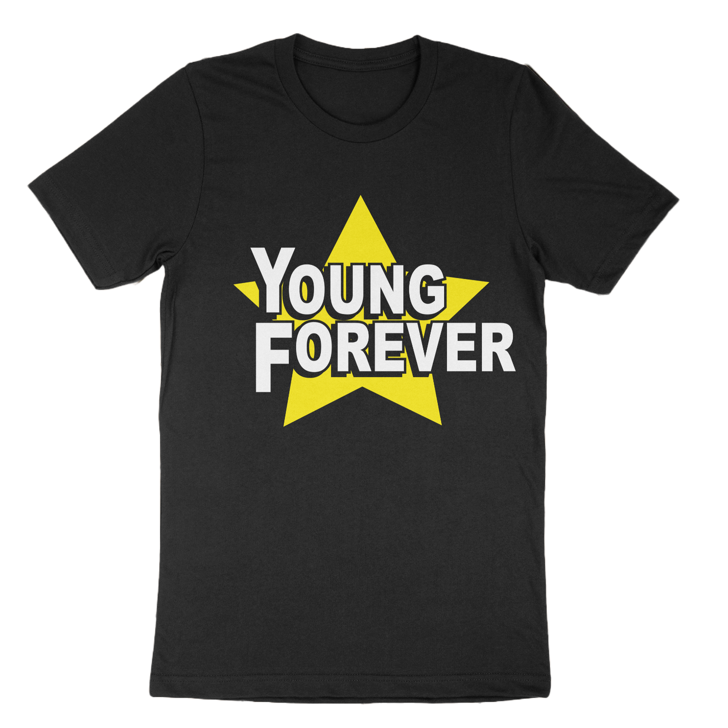 Young Forever Black Graphic Tees