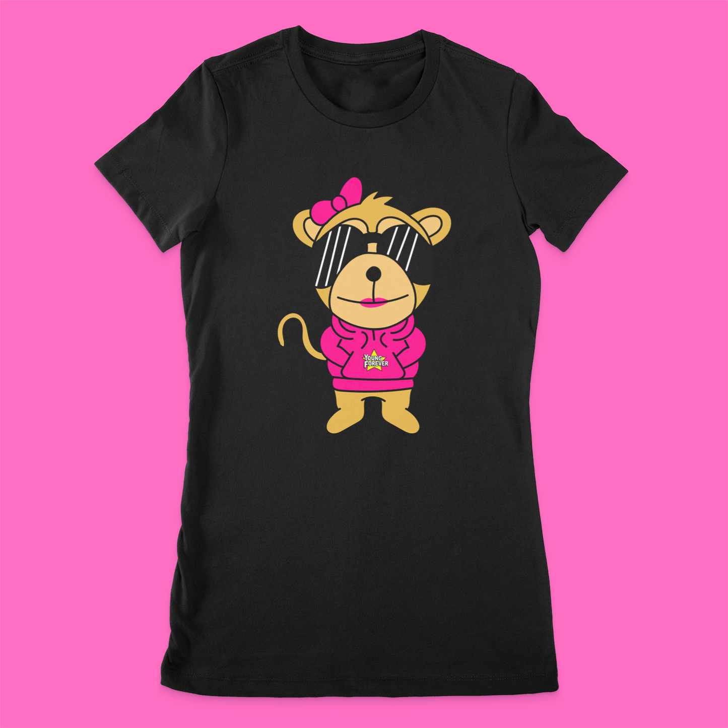 Women's YF Black Chimp Tees