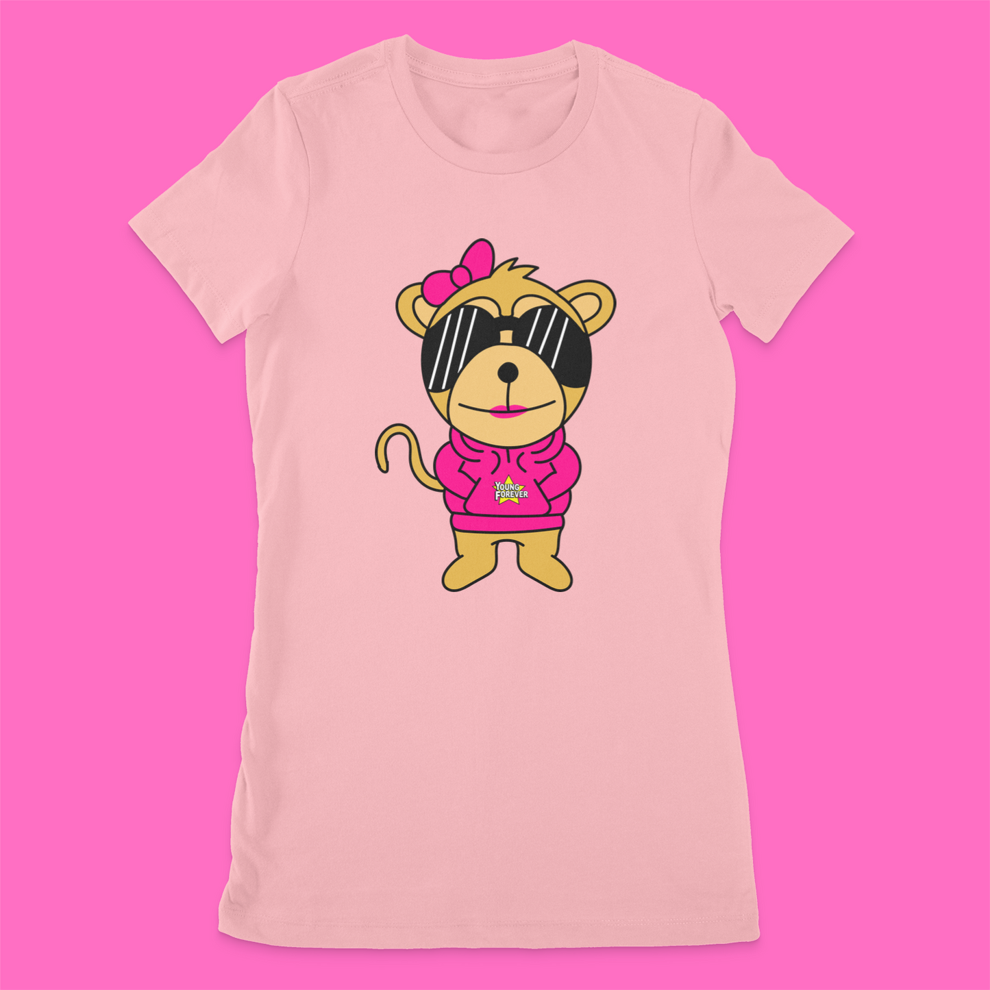 Women's YF Pink Chimp Tees
