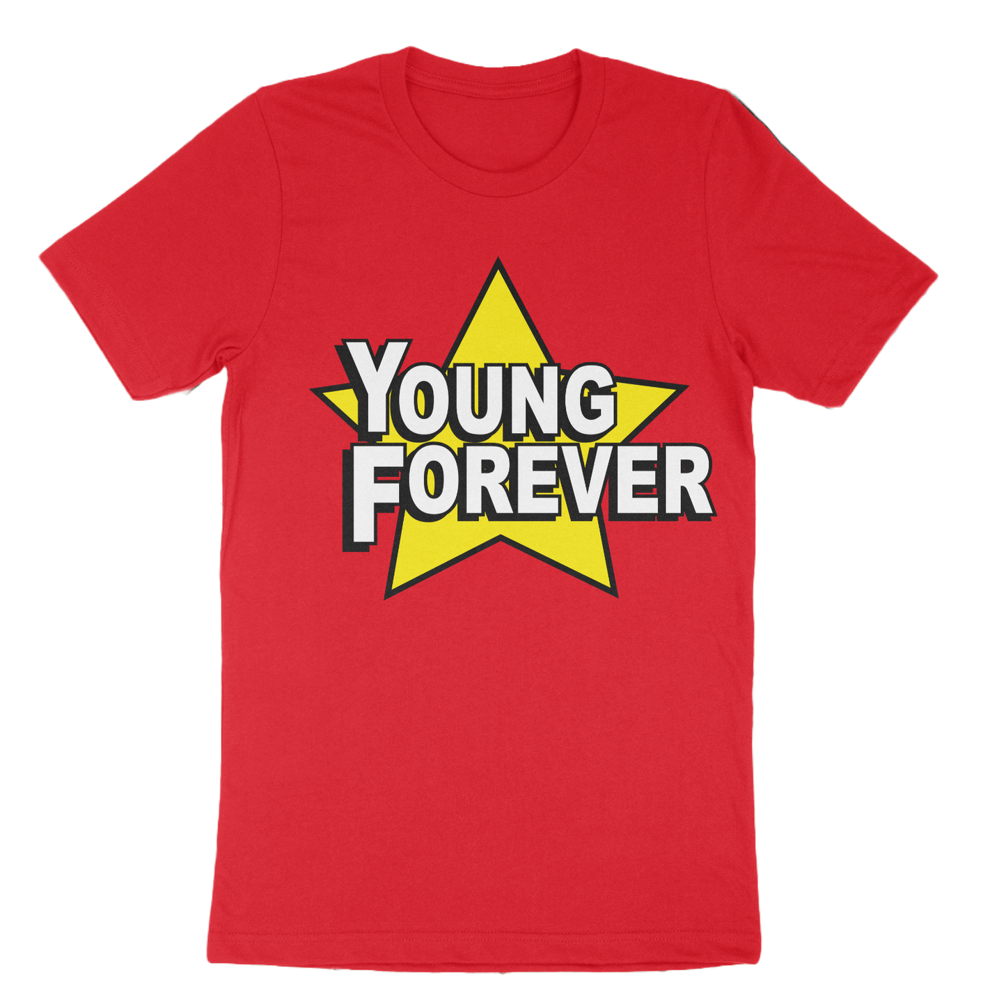 Young Forever Red Graphic Tees