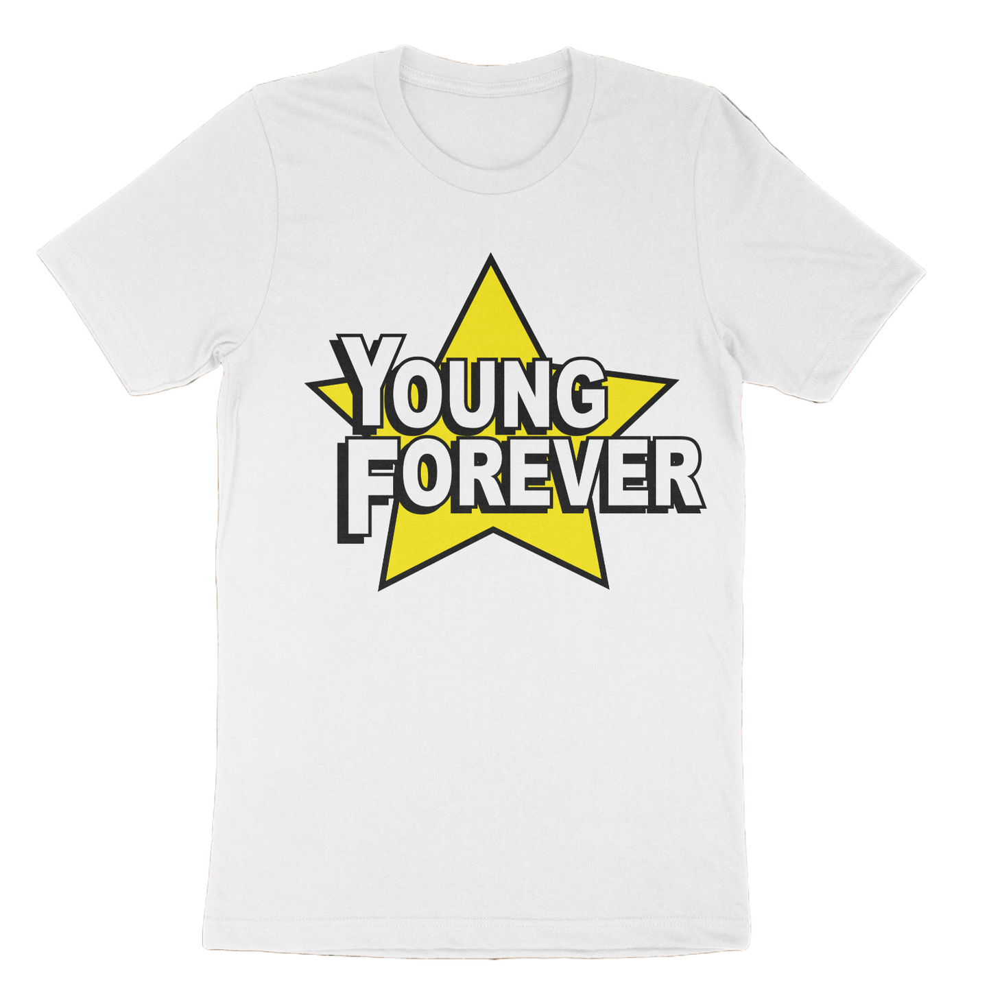 Young Forever White Graphic Tees