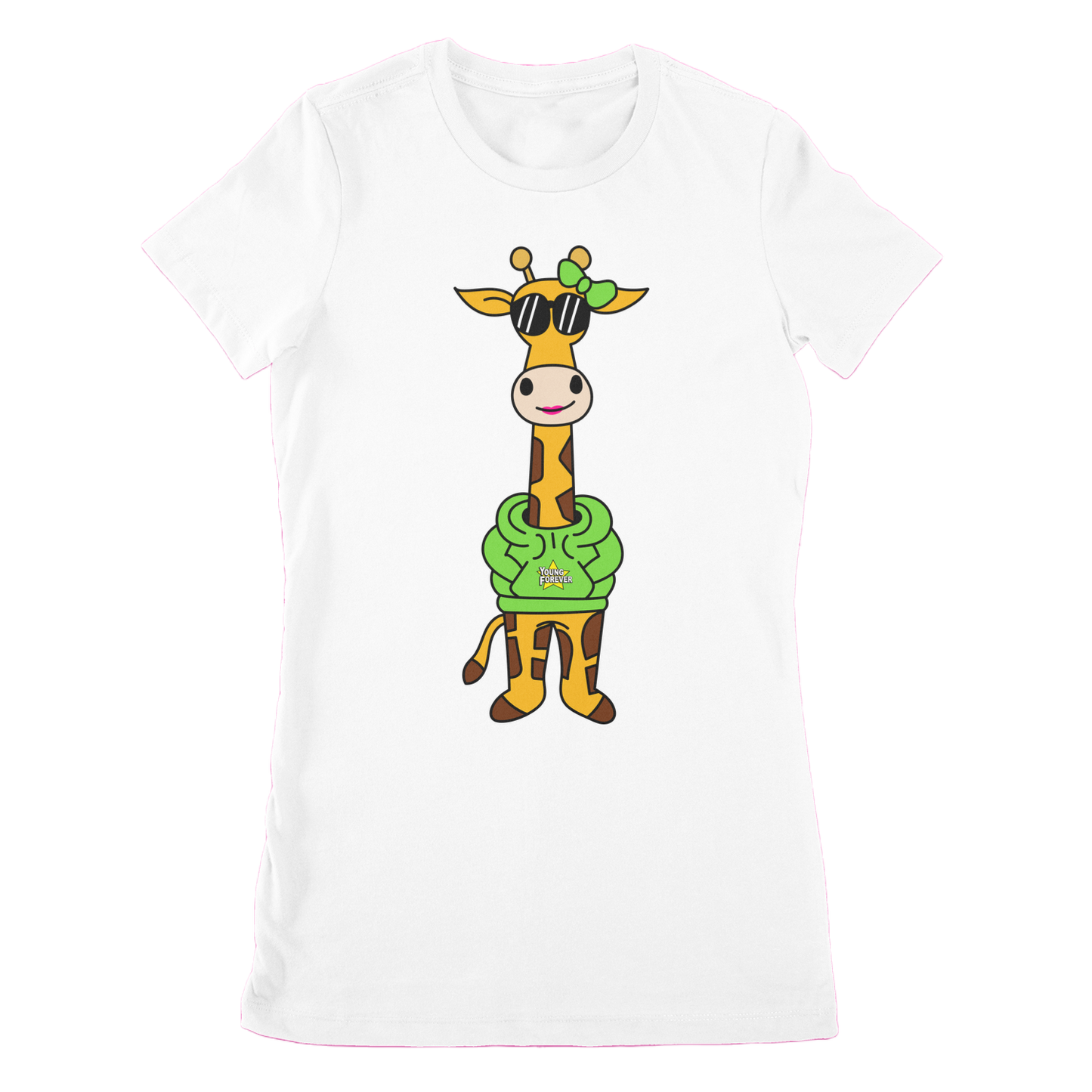 Women's YF White Giraffe Tees