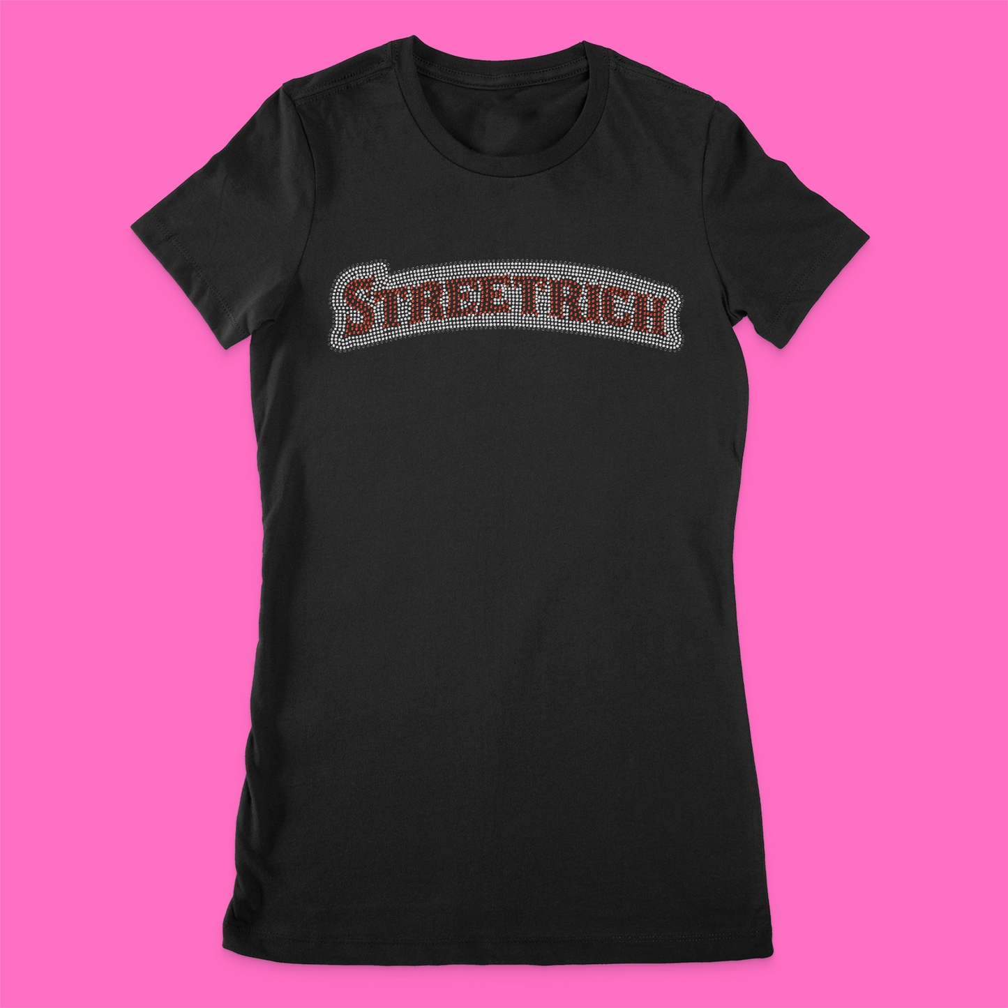 Streetrich Women's Black Rhinestone Tees