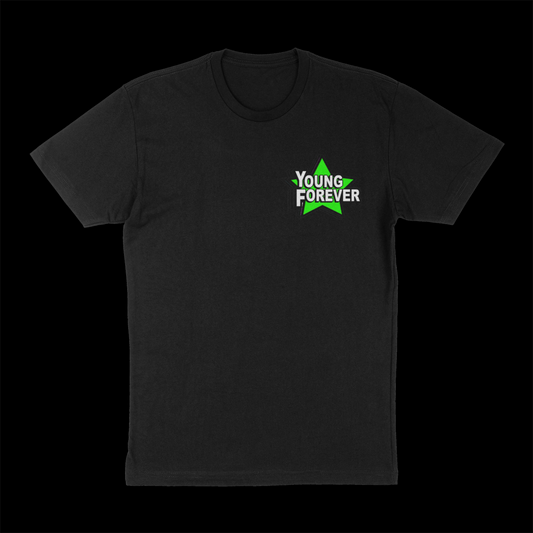 Young Forever Green Small Logo Black Tees