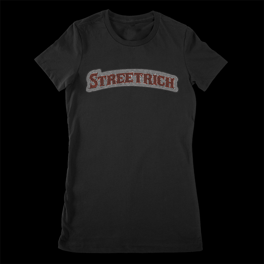 Streetrich Women's Black Rhinestone Tees